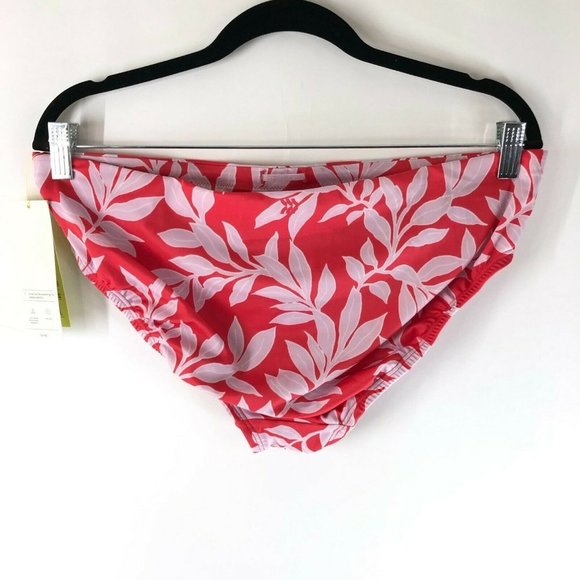 All In Motion Bikini Bottom Brief Floral Stretch Pink Red UPF 50+ Size 14W - Picture 2 of 3